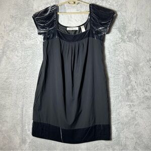 Laundry By Design Dress Womens 12 Gray Velvet Cocktail Square Neck Shift Evening